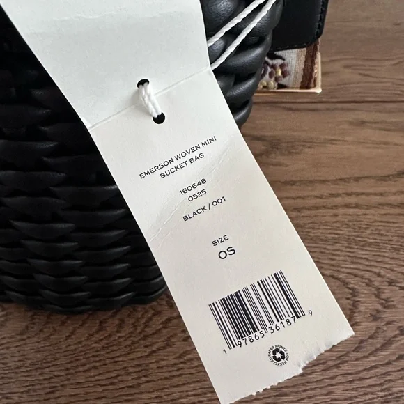 NWT! NEW! Tory Burch Emerson Basketweave Woven Mini Bucket Bag -Women leather - Picture 11 of 12